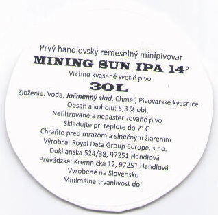  sudovka Mining Sun Ipa 30L
