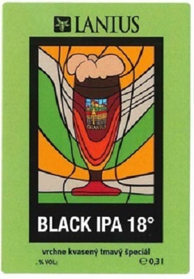 Black IPA 8 samolepka názov piva je v bielej farbe
