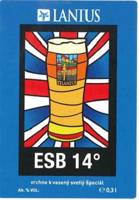 ESB 5 samolepka menšie písmo dole, menší obrázok a väčšie písmo v nazve piva