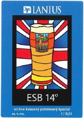 ESB 7 samolepka iný druh písma v názve piva
