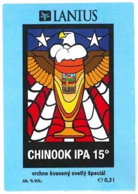 Chinook IPA 2 samolepka menšie písmo dolu pod obrázkom
