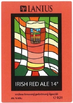 Irish Red Ale 5 samolepka iný druh písma v názve piva