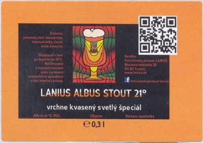 Lanius Albus Stout 2 samolepka
