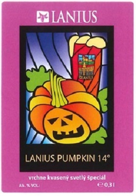 Lanius Pumpkin 4 samolepka iný tip písma v názve piva