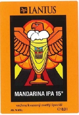 Mandarina IPA 3 samolepka pod obrázkom iný druh písma