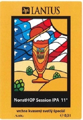 Nonsthop Session IPA 3 samolepka nie je vytlačené „alk“ pri percentách