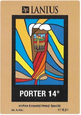Porter 09 samolepka názov piva je bielou farbou