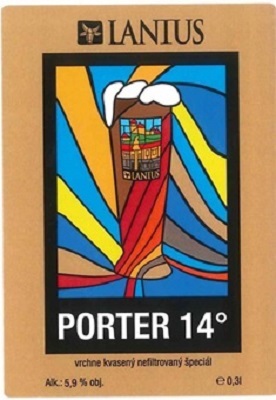 Porter 12 samolepka názov piva je bielou farbou pod obrázkom nový text a alk. 5,9 obj.