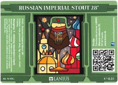 Russian Imperial Stout 2 samolepka oblé rohy lesklý povrch