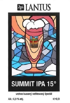 Summit Ipa 3 samolepka pod obrázkom iný text a  „Alk 6,9 obj.“