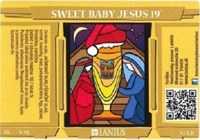 Sweet Baby Jesus 3 samolepka zmena textu vľavo na etikete a alk  % obj