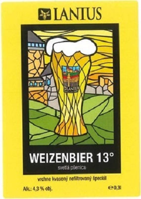 Weizenbier svetla psenica 6 samolepka pod obrázkom nový text a obj Alk. 4,3 obj