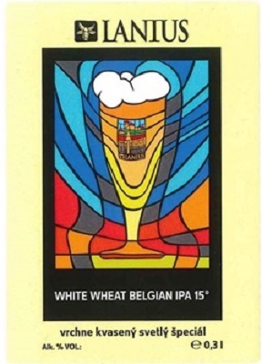 White Wheat Belgian IPA 5 samolepka menší obrázok aj písmo pod ním dolu