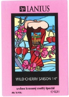 Wild Cherry Saison 3 samolepka iný druh písma v názve piva